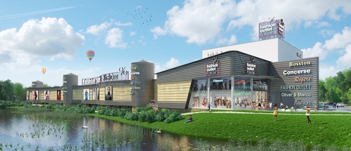 Nowe centrum Fashion Outlet Kraków, inwestycja realizowana w krakowskiej dzielnicy Dąbie